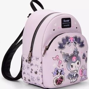 Loungefly Kuromi Baku Ribbons Mini Backpack NEW